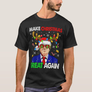 T-shirt Rendre Noël super à nouveau drôle Père Noël Trump
