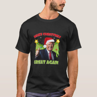 T-shirt Rendre Noël super à nouveau drôle Père Noël Trump