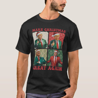 T-shirt Rendre Noël super à nouveau drôle Père Noël Trump