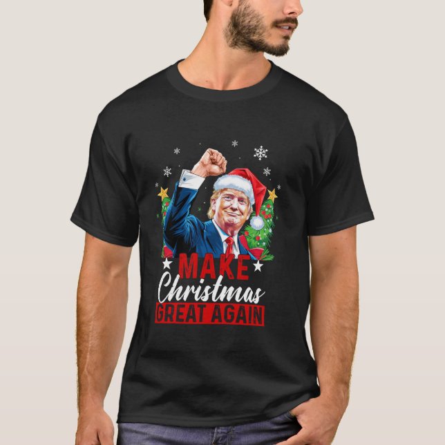 T-shirt Rendre Noël super à nouveau drôle Trump laide Chri (Devant)