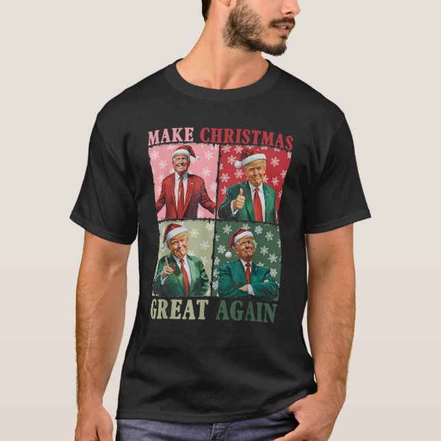T-shirt Rendre Noël super Père Noël amusant Trump Noël (Devant)