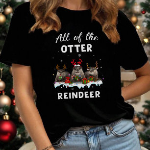 T-shirt Renne drôle de loutre Noël