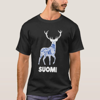 T-shirt Renne en art populaire finlandais Suomi