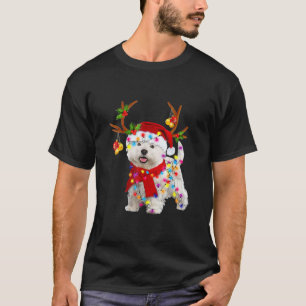 T-shirt Rennes de Chien de Bichon Frise Père Noël Noël drô
