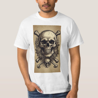 T-shirt Renouveau de la boucle rock 'n' : crâne Vintage et