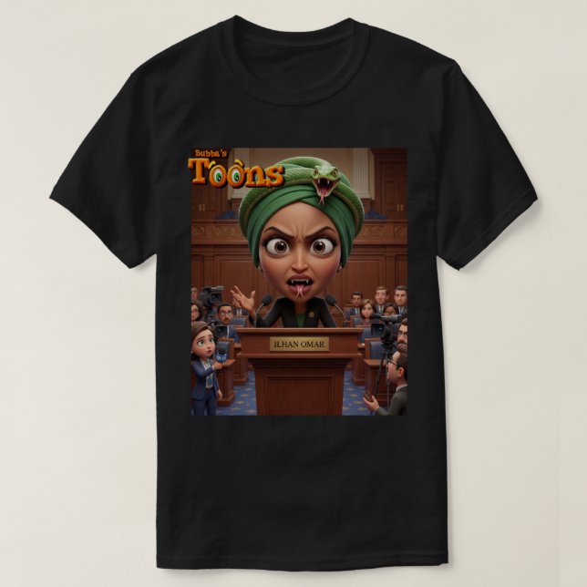 T-SHIRT REP. ILHAN OMAR (D) MN - IS A SNAKE (Design devant)