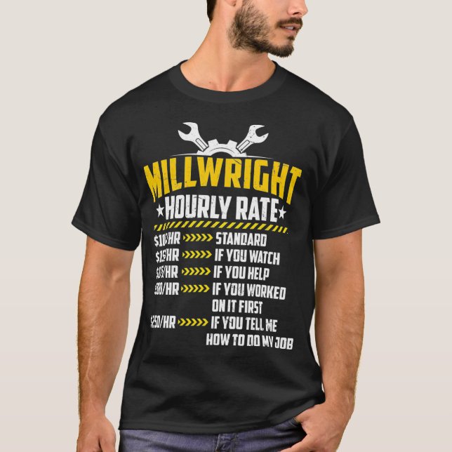 T-shirt Rep Machine Machiniste Drôle Taux Horaire De Millw (Devant)