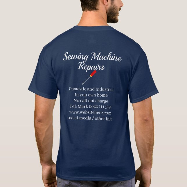T-shirt Réparations de machines à coudre (Dos)