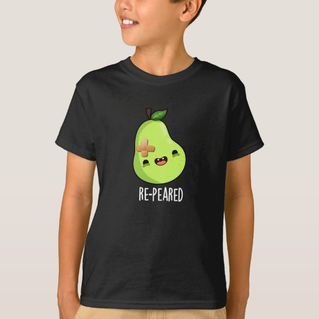 T-shirt Réparé Funny Fruit Pun de poires Dark BG (Devant)