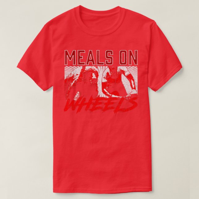 T-shirt Repas Sur Roue Drôle Ours Chasing Biker Forêt (Design devant)
