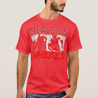 T-shirt Repas Sur Roue Drôle Ours Chasing Biker Forêt