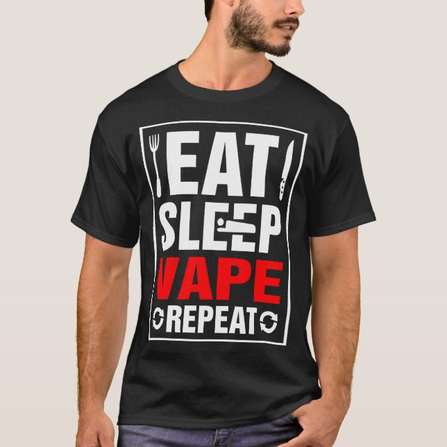 T-shirt Répéter la bande de veille de l'alimentation (Devant)