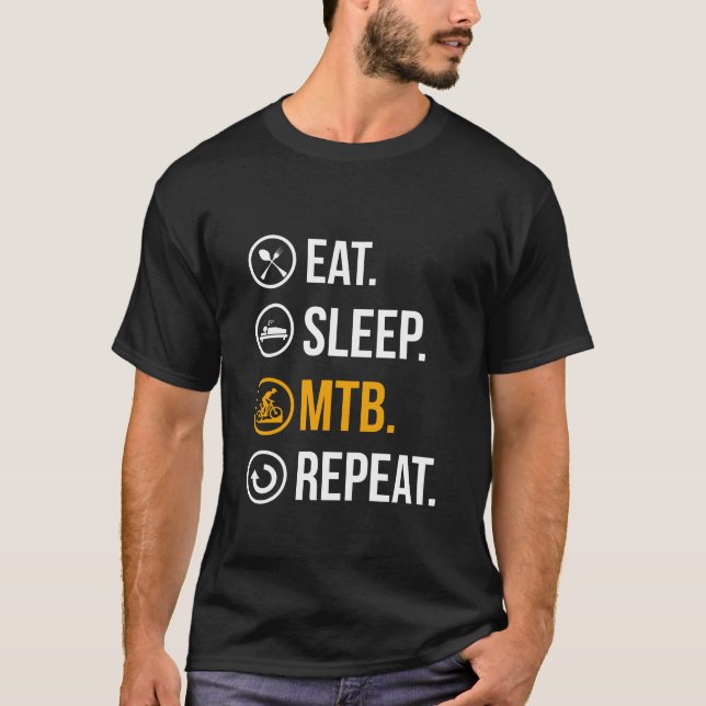 T-shirt Répéter la MTB du sommeil (Devant)