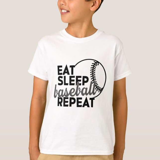 T-shirt Répéter le baseball du sommeil (Devant)