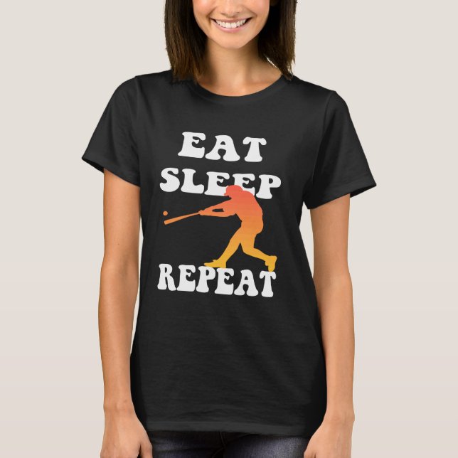 T-shirt Répéter le baseball du sommeil (Devant)