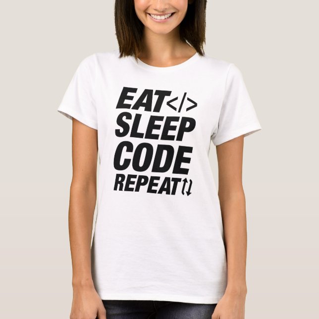 T-shirt Répéter le code du sommeil (Devant)