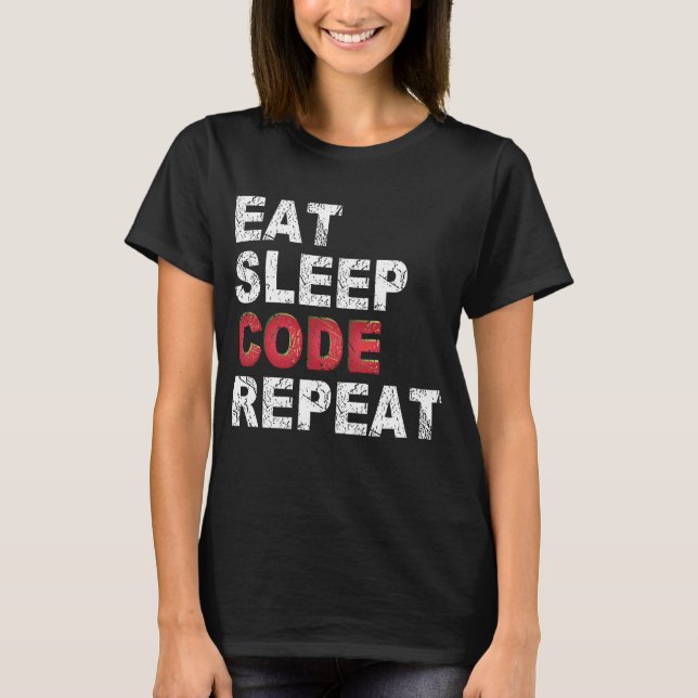 T-shirt Répéter le code du sommeil (Devant)