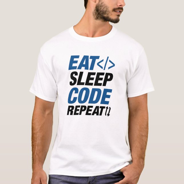 T-shirt Répéter le code du sommeil (Devant)