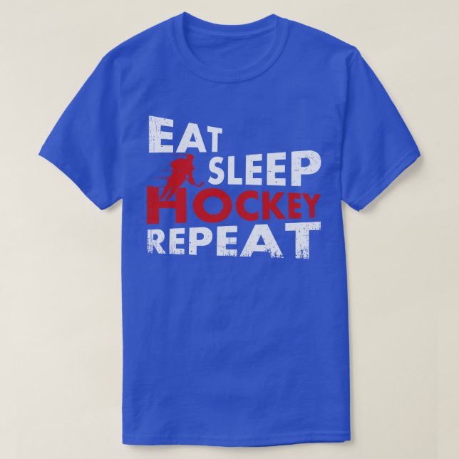 T-shirt Répéter le hockey du sommeil (Design devant)