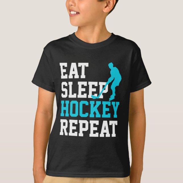 T-shirt Répéter le hockey du sommeil (Devant)