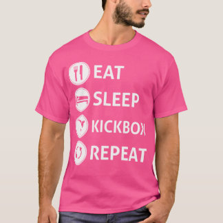 T-shirt Répéter Le Kickbox Du Sommeil Pour Le Kickboxing