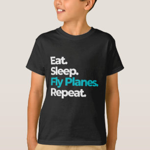 T-shirt Répéter les plans de vol du sommeil pour les pil