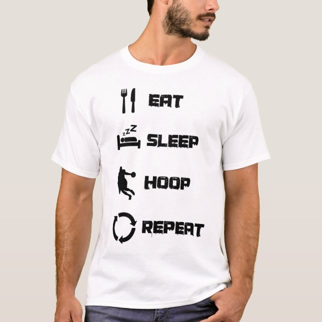 T-shirt Répétition du cerceau de sommeil, Basket-ball (Devant)