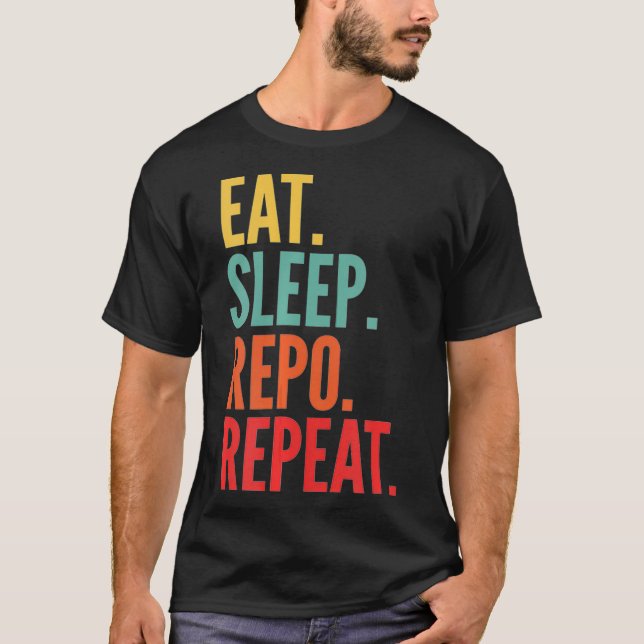 T-shirt Repo Crypto Manger Sleep Repo Répéter  (Devant)