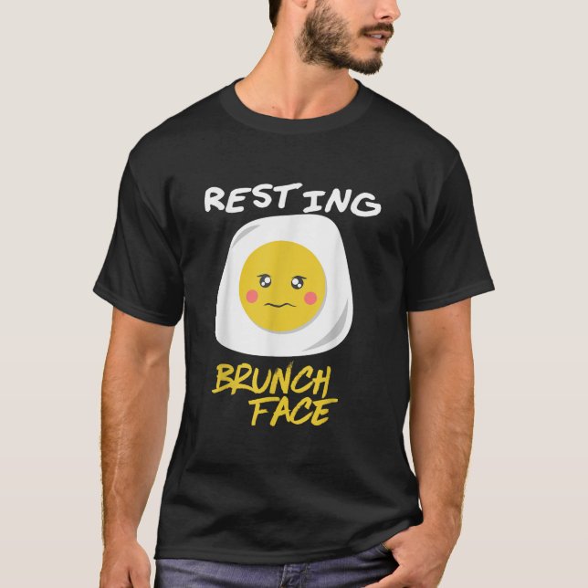 T-shirt Repos Brunch Face Cute Egg Drôle Petit Déjeuner Dé (Devant)