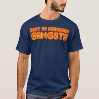 T-shirt Repos En Paradise Gangsta Vintage Texte Neon