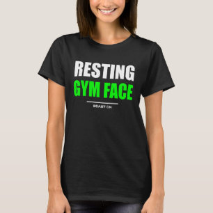 T-shirt Repos Gymnase Face Green Bodybuilding Gains Fitnes