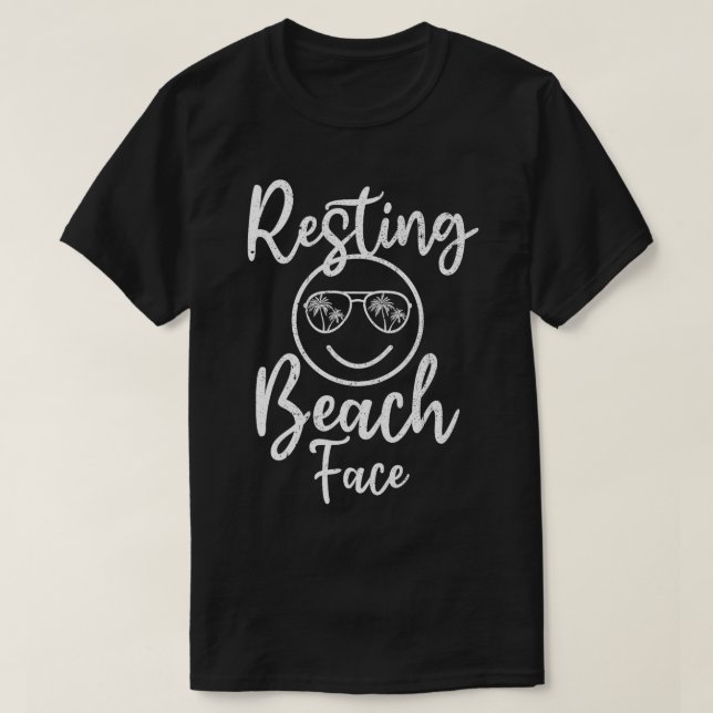 T-shirt Repos Plage Visage été Voyage amusant été (Design devant)
