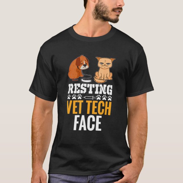 T-shirt Repose Vet Tech Visage vétérinaire Animal vétérina (Devant)