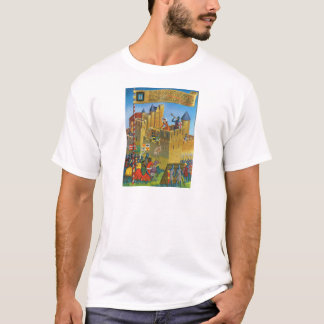 T-shirt Reproduction France vintage Carcassonne médiévale