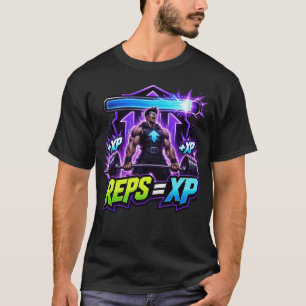 T-shirt Reps Équivaut à XP : Niveau Supérieur Corps Musclé