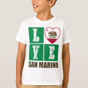 T-shirt République de Californie Drapeau Coeur Saint-Marin