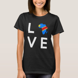 T-shirt République Démocratique du Congo Drapeau Aimer Afr
