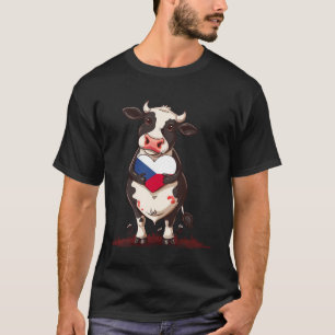 T-shirt République tchèque Cœur de vache Ceska Drapeau tch