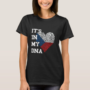 T-shirt République tchèque Drapeau dans mon coeur ADN Tchè