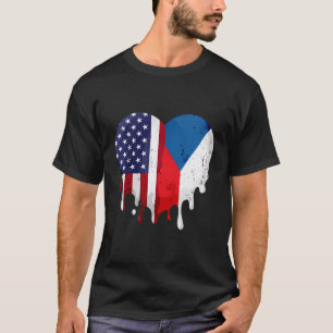 T-shirt République tchèque Patrimoine American Heart Czech