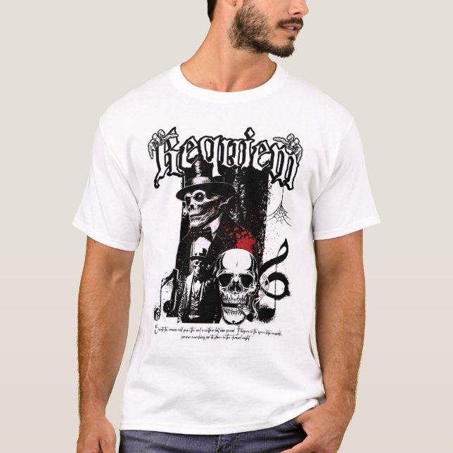 T-shirt Requiem Skull Gentleman Artwork (Devant)