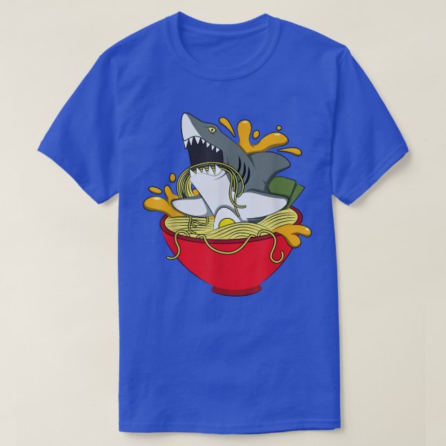 T-shirt requin à ramen - requin - ramen - humour - pho - n (Design devant)