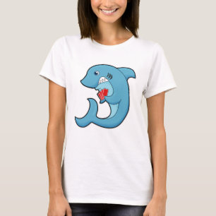 T-shirt Requin au Poker avec cartes de Poker