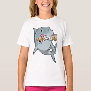 T-shirt Requin aux échecs avec pièce de roi