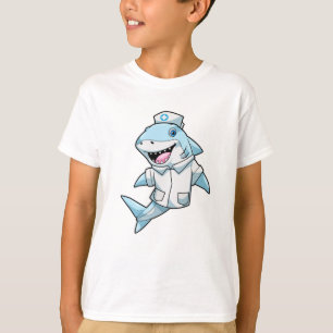 T-shirt Requin comme infirmière avec manteau