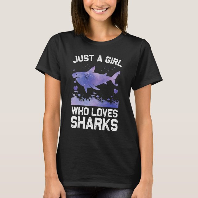 T-shirt Requin cool Pour Femmes Filles Enfants Requin Requ (Devant)