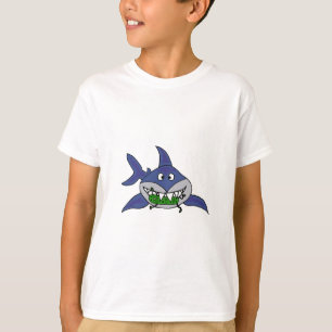 T-shirt Requin drôle mangeant la bande dessinée d'homme de