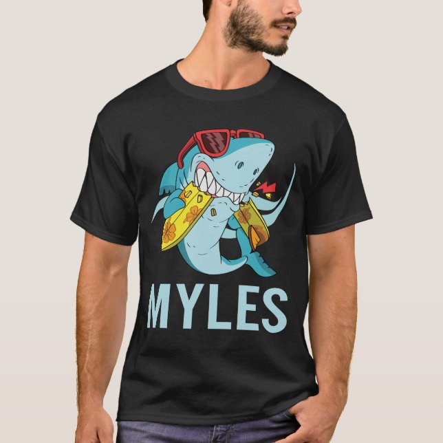 T-shirt Requin drôle - Nom des myles (Devant)