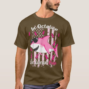T-shirt Requin En Octobre Nous Portons Le Cancer Du Sein R