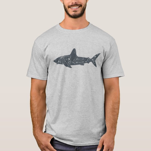 T-shirt Requin Grunge Grey (Devant)